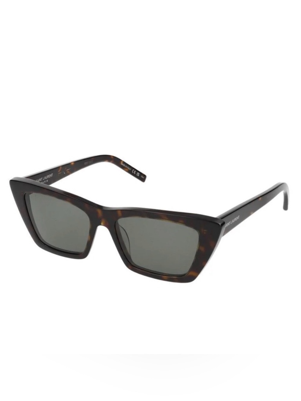 Saint Laurent Brown Mica Rectangular Cat Eye Sunglasses SL 276